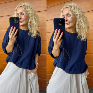 TOP -HALENKA  SUMMER - tmavě modrá