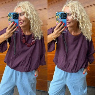 TOP -HALENKA  -barva burgundská