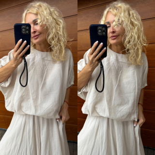 TOP -HALENKA SUMMER -barva světle BÉŽOVÁ 