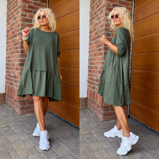 BAVLNĚNÉ ŠATY HELENA - khaki  