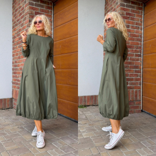 ELASTICKÉ ŠATY KLASIK - khaki