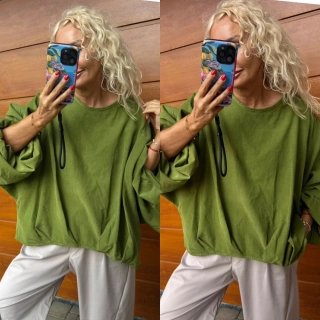 HALENKA-TOP SABINA -hráškově zelená