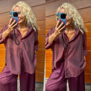 KOŠILE OVERSIZE KARIN -VÍNOVÁ