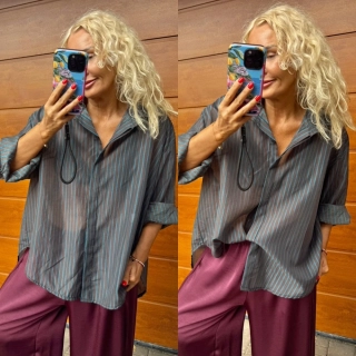 KOŠILE OVERSIZE KARIN -PETROLEJ