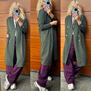 PLETENÝ CARDIGAN PRODLOUŽENÝ KHAKI