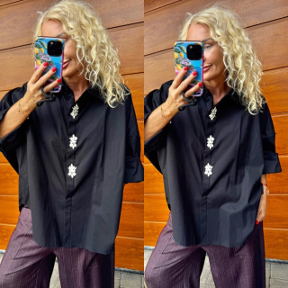 LUX KOŠILE ČERNÁ OVERSIZE