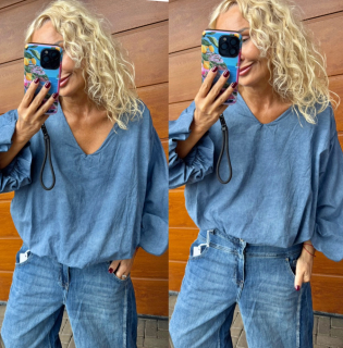 HALENKA TOP DENIM MODRÁ