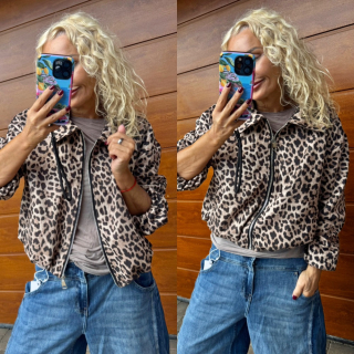 PODŠITÁ BUNDA BOMBER LEOPARD