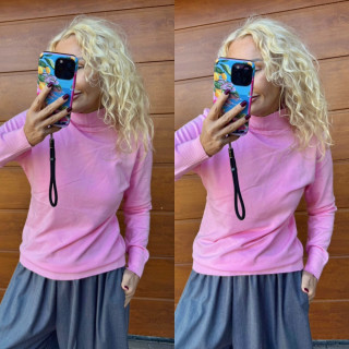 PLETENÝ SVETR BABY PINK  M/L