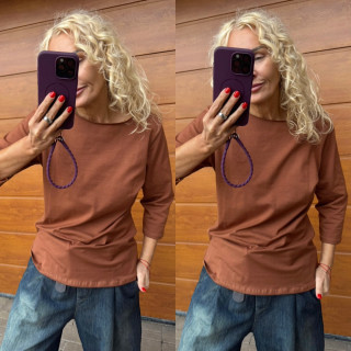 TRIKO KLASIK  - světlá čoko    3/4 rukáv M/L