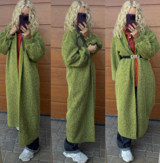 ŠUP OVERSIZE KABÁT - hráškově zelený