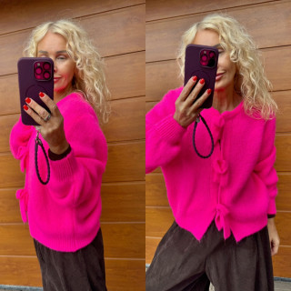 LUX SVETR ALPACA - neon růžový